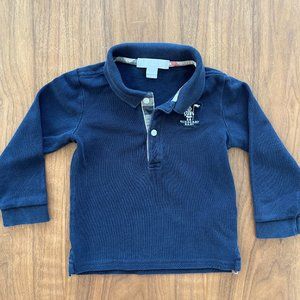 Burberry Baby Long Sleeved Navy Polo